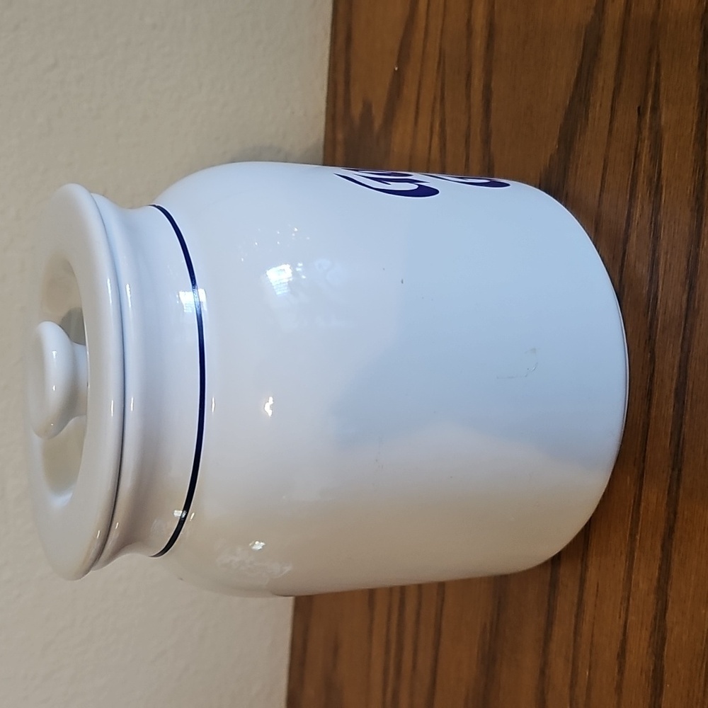 White and Blue Dog Treat Jar - Picture 4 of 9